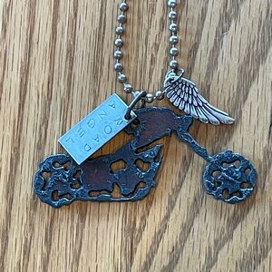 Rustic Motorcycle Pendant Necklace 🌺